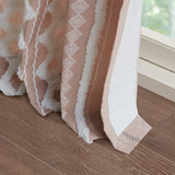 Cotton Printed Curtain Panel Chenille Stripe Lining, Blush