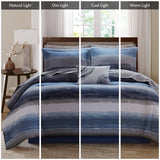 Watercolor Stripe Complete Comforter & Sheet Set, Navy