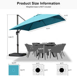 PURPLE LEAF Patio Outdoor Large Umbrella Square and Rectangular Cantilever Yard Sun Umbrellas