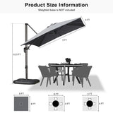 PURPLE LEAF Patio Outdoor Large Umbrella Square and Rectangular Cantilever Yard Sun Umbrellas