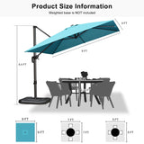 PURPLE LEAF Patio Outdoor Large Umbrella Square and Rectangular Cantilever Yard Sun Umbrellas