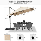 PURPLE LEAF Patio Outdoor Large Umbrella Square and Rectangular Cantilever Yard Sun Umbrellas