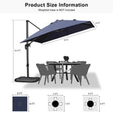 PURPLE LEAF Patio Outdoor Large Umbrella Square and Rectangular Cantilever Yard Sun Umbrellas