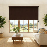 Solar Crank Outdoor Roller Shade with Teslin, No Cassette