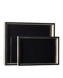 Ivory Lacquer Tray Set of 2