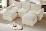 VELLO 111" 3-Seater Sofa with 2 Ottomans
