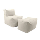 Outdoor Pouf Bench Cover- Driftwood Natural