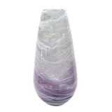 Swirled Smoke and Aubergine Torpedo Glass Vase- Tall
