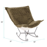 Scroll Puff Rocker Angora Moss