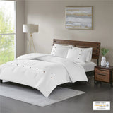 Waffle Weave Comforter/Duvet Cover Mini Set, White