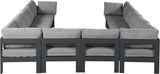 Nizuc - Outdoor Patio 12 Piece Modular Sectional With Gray Frame