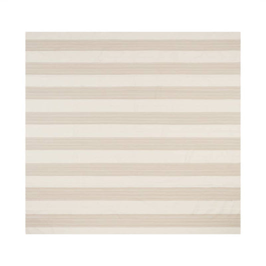 French Home 63”X 63” Cream and Tan Striped Tablecloth