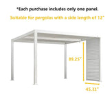 PURPLE LEAF Louvered Pergola Accessory Aluminum Louver Grille for Optimal Privacy, Sunlight Control Side Fixed Shutter Wall, for White Pergola Not Included