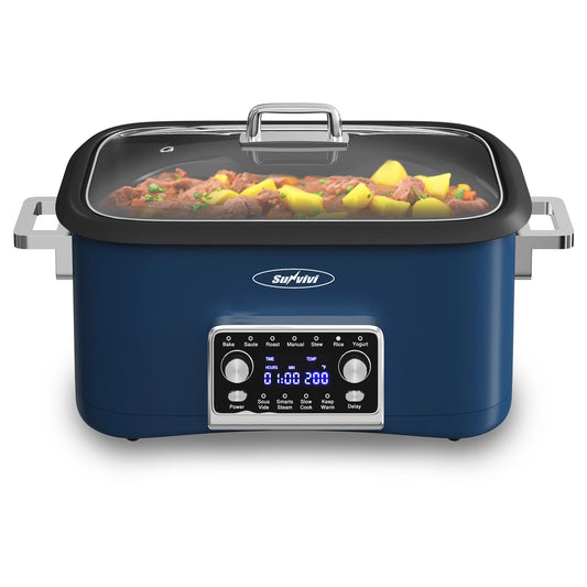 8 Qt Slow Cooker Roaster Oven, 12 in 1 Multi-Cooker