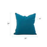 24 x 24 Outdoor Pillow with Dec Cord- Seascape Turquoise- Poly Insert