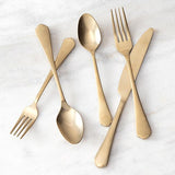 Ellsie Antiqued Champagne 20pc Flatware Set