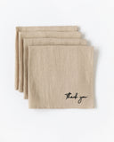Embroidered linen napkin set of 4