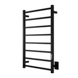 ANZZI Bell Series 8-Bar Wall Mounted Towel Warmer (23.6" L x 36.25" H), Dual Installation, Digital Control Panel, Rhino Alloy Certified Stainless Steel