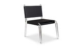 Petra Leather Accent Chair Black