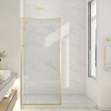 Welle 34 in. x 74 in. Framed Fixed Shower Screen Door with 5/16" (8mm) Tempered Fluted or Clear Glass
