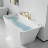 Vault Series 67 in. x 32 in. Flat Bottom Acrylic Freestanding Soaking Bathtub with Center Drain and Faucet