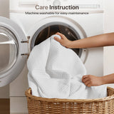 100% Cotton Waffle Weave Cozy Bedding Blanket, White