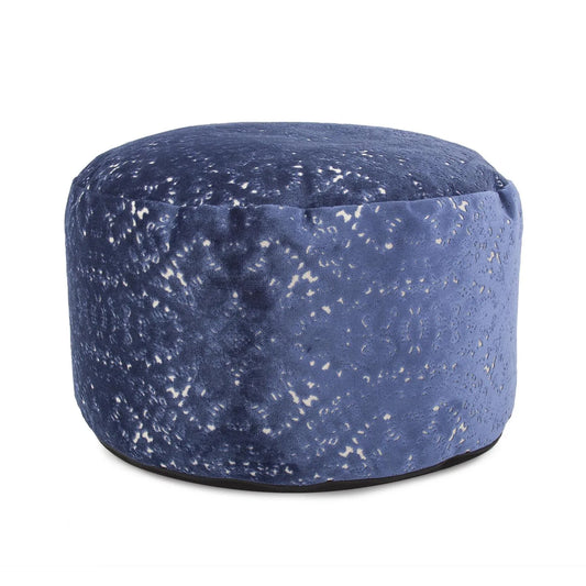 Round Foot Pouf Pisani Sapphire