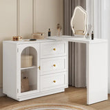 Wholesale 59” Large Extendable Makeup Vanity Desk, Corner Vanity Table