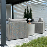 PURPLE LEAF Sanori U-Shaped Patio Couch Set Modular Sofa with Beige Cushions and Ottoman for Balcony