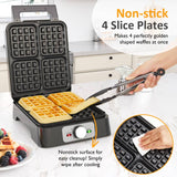 4-Slice Waffle Maker with Adjustable Temperature Control