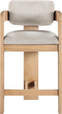 Sacha - Linen Stool With Natural Base