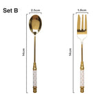 Vintage Gold Stainless Steel Spoon Fork Set