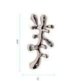 Horizontal Abstract Metallic Silver Ceramic Statue