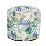 Outdoor Round Tall Pouf Fern Indigo