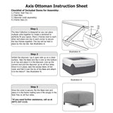 Axis Ottoman Avanti White Titanium Frame