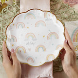 Boho Rainbow Baby 9 in. Premium Paper Plates (Set of 16)
