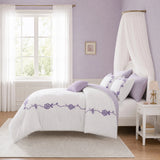 Charming Floral Microfiber Comforter Set For Kids, Purple