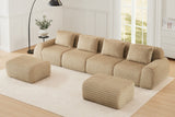 LAURENT 146" 4-Seater Sofa with 2 Ottomans