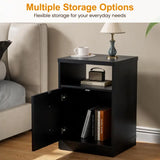 Wholesale Modern Black Nightstand with Door & Open Shelf