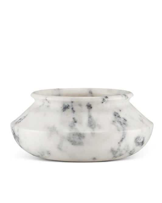 Punto Large White Marble Bowl