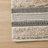 Hand-Woven Shaggy Boho Bath Rug, Black