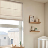 Matte Solid Room Darkening Cordless Roman Blind, Ivory