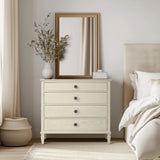 European Country Style Farmhouse 4-Drawer Dresser, Cream *