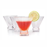 Kook Stemless Ribbed Martini Glasses 9 oz Set of 4