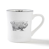Black & White Emily Pig Ceramic Coffee Mug