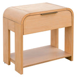 Wholesale Modern One Drawer Waterfall Nightstand, Natural