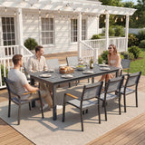 8-Person All-Aluminum Patio Dining Set, Extendable Table