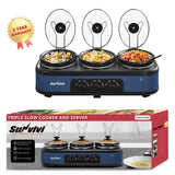 Triple Slow Cooker Buffet Servers and Warmer
