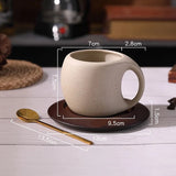 Retro Ceramic Coffee Cup & Saucer Set