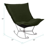 Scroll Puff Rocker Titanium- Barbet Forest/Black